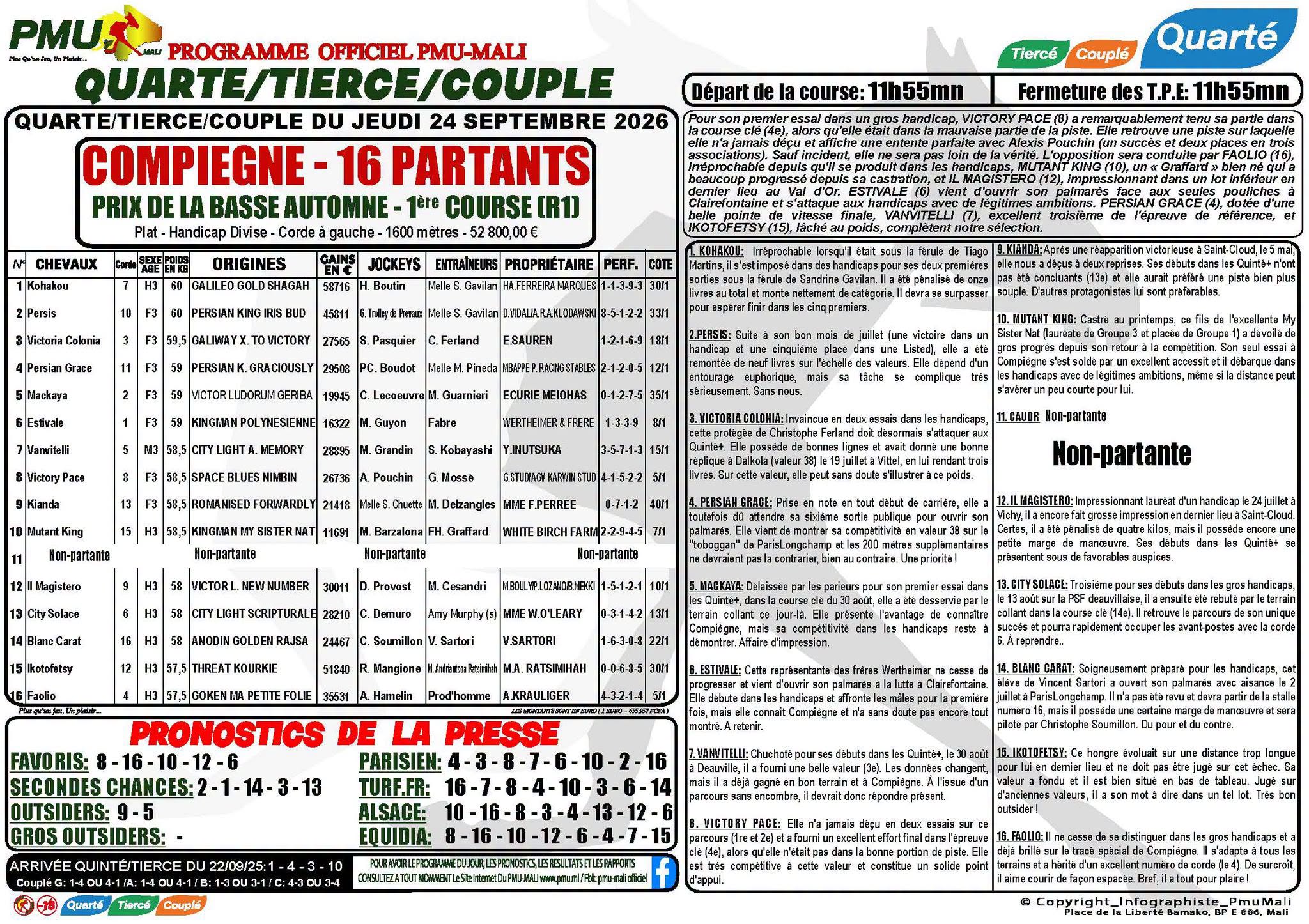 journal hippique pmu mali